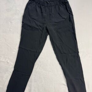 Eileen Fisher Silk Georgette Crepe Tapered Pants XXS Black Capsule Office Work